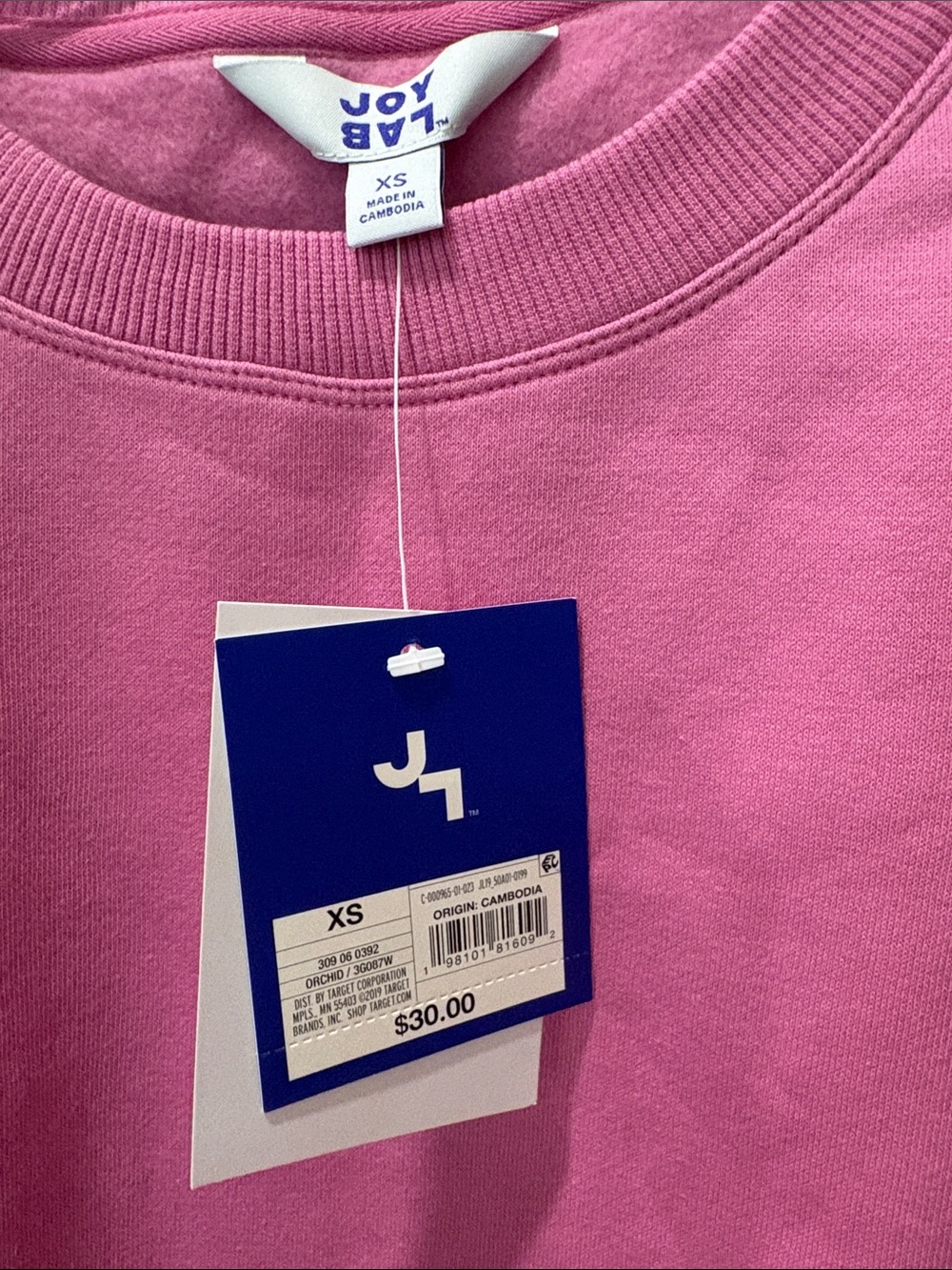 JoyLab Cropped Crewneck Sweatshirt - Pink - Picture 2 of 4